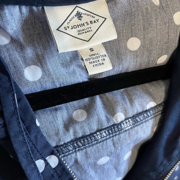 St John’s Bay Polka Dot Hoodie Navy Size Small - Picture 8 of 10